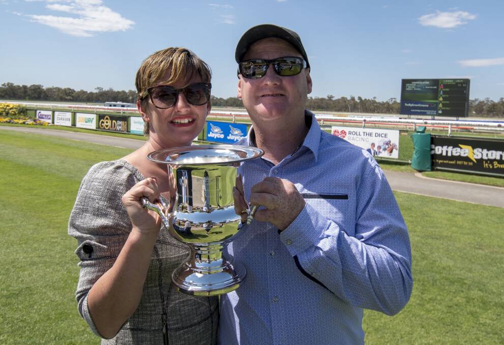 Mel and Mick Sell after Carlingford's win on Bendigo Cup day. Picture: DARREN HOWE