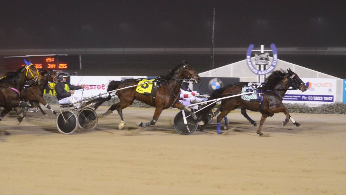 Chris Alford steers Well Defined to a superb win at Shepparton on Wednesday. Picture: GEOFF DURN PHOTOGRAPHY