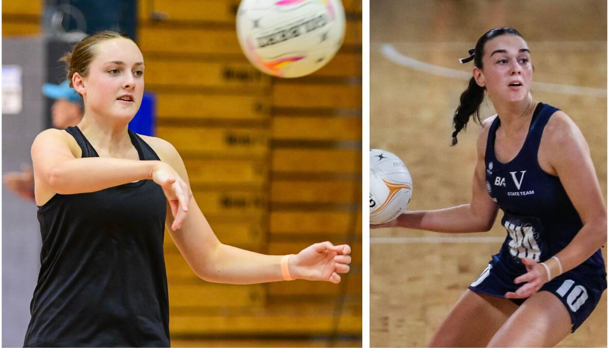 Harriet Gall (19-and-under) and Mackenzie O'Dwyer (17-and-under) have been selected to represent Victoria at this year's Netball Australia National Championships. Pictures by Enzo Tomasiello and Netball Victoria