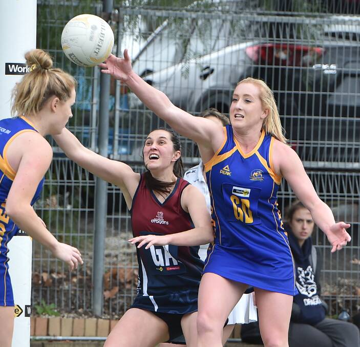 CHANGING OF THE GUARD: Allira Holmes, in action for Golden Square against rivals Sandhurst, has been appointed A-grade coach for 2017, replacing the Bulldogs' 2015 premiership mentor Lia Marrone.