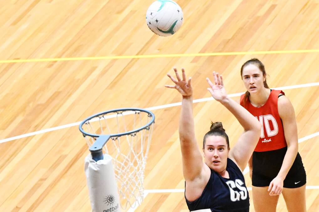 Tongala's Milly Brock is primed for a big first season in the goaling circle with VNL championship newcomers, the Bendigo Strikers. Picture by Darren Howe