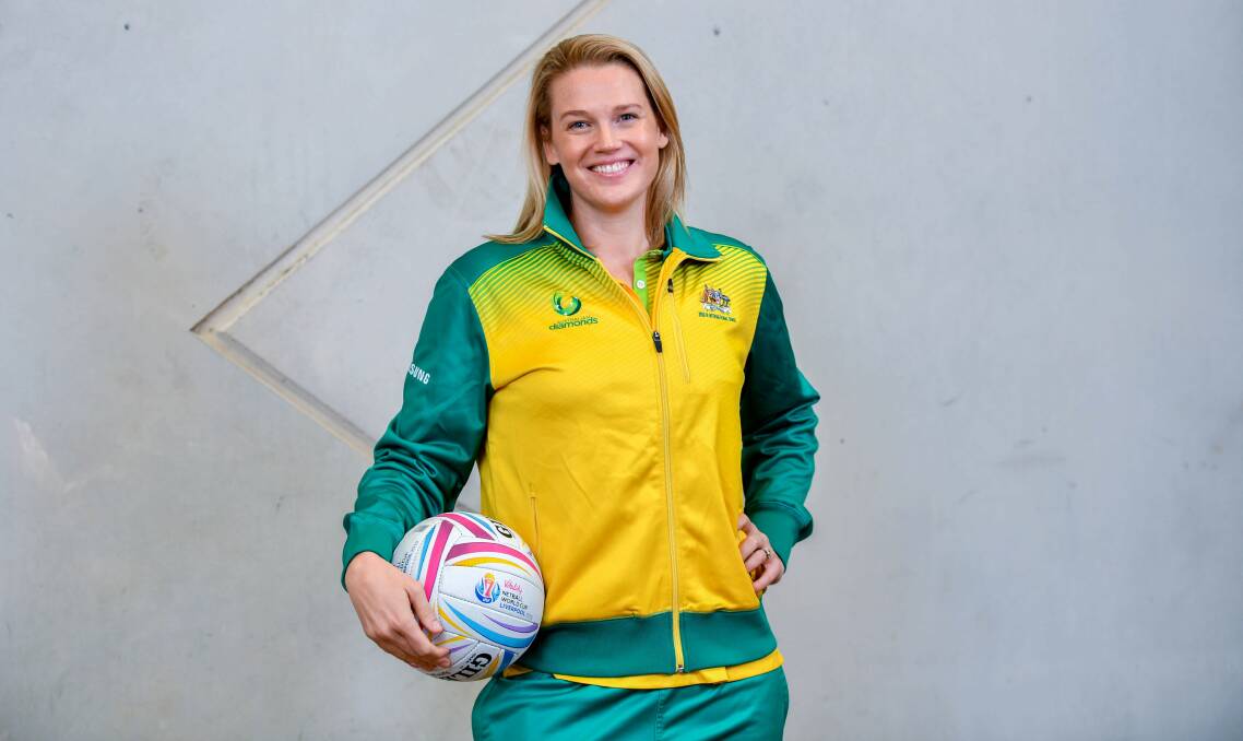 EAGER: Caitlin Thwaites will continue her long association with the Australian Diamonds at the 2019 World Cup. Picture: JOE AMARO/THE AGE