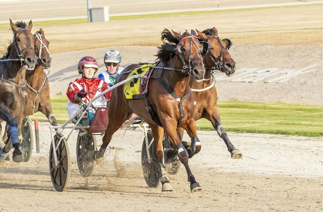 Tayla French aboard Aldebaran Alissa wins the Group 3 Lyn McPherson Memorial Breed For Speed Silver Series Final at Melton last year. Picture: STUART McCORMICK
