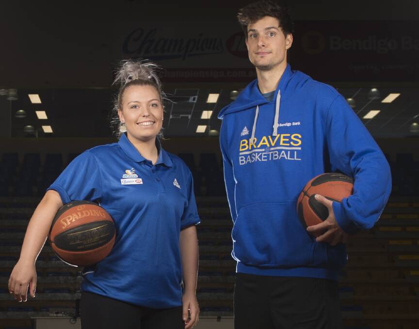 BACK HOME: Recruits Kara Tessari and Indiana Faithfull will play their first home games for the Bendigo Braves on Saturday night against a tough Hobart Chargers. Picture: DARREN HOWE