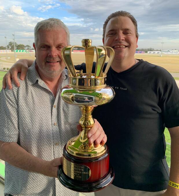 STUFF OF DREAMS: Alan and Ben Prentice with the coveted Breeders Crown trophy.