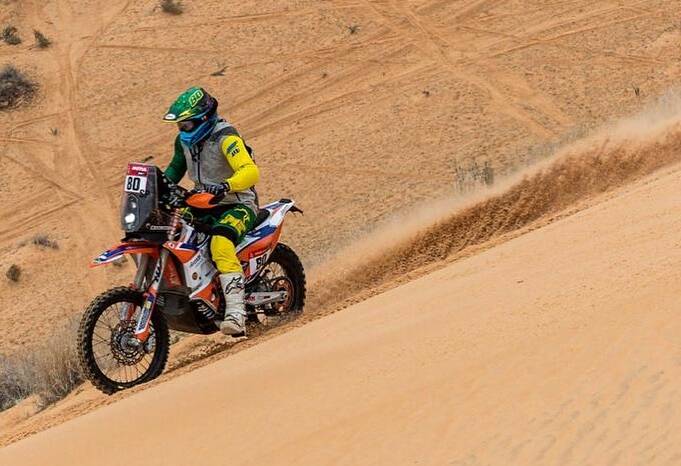 Bendigo's Michael Burgess has steadily moved his way up the rankings at the Dakar rally in Saudi Arabia. Picture supplied.