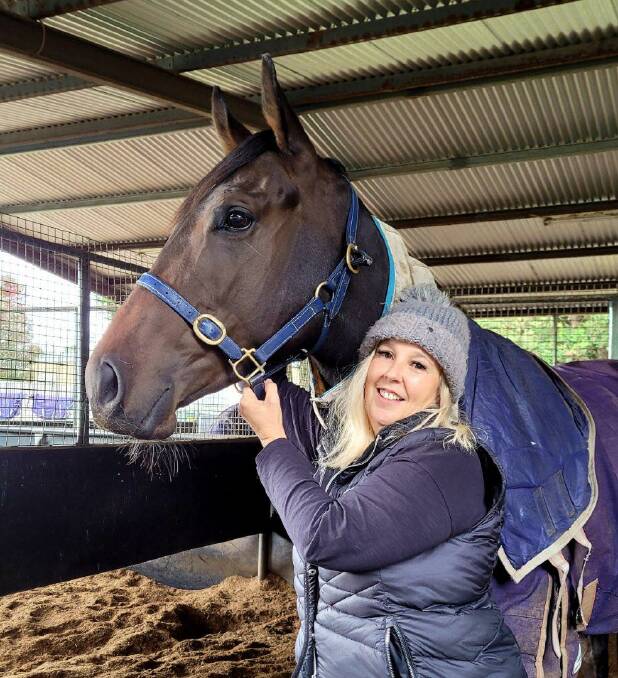 LIVING THE DREAM: Part-owner and breeder Christiane Pennefather with VOBIS Gold Rush hopeful Mobamba at Mick Sell's Kyneton stable.