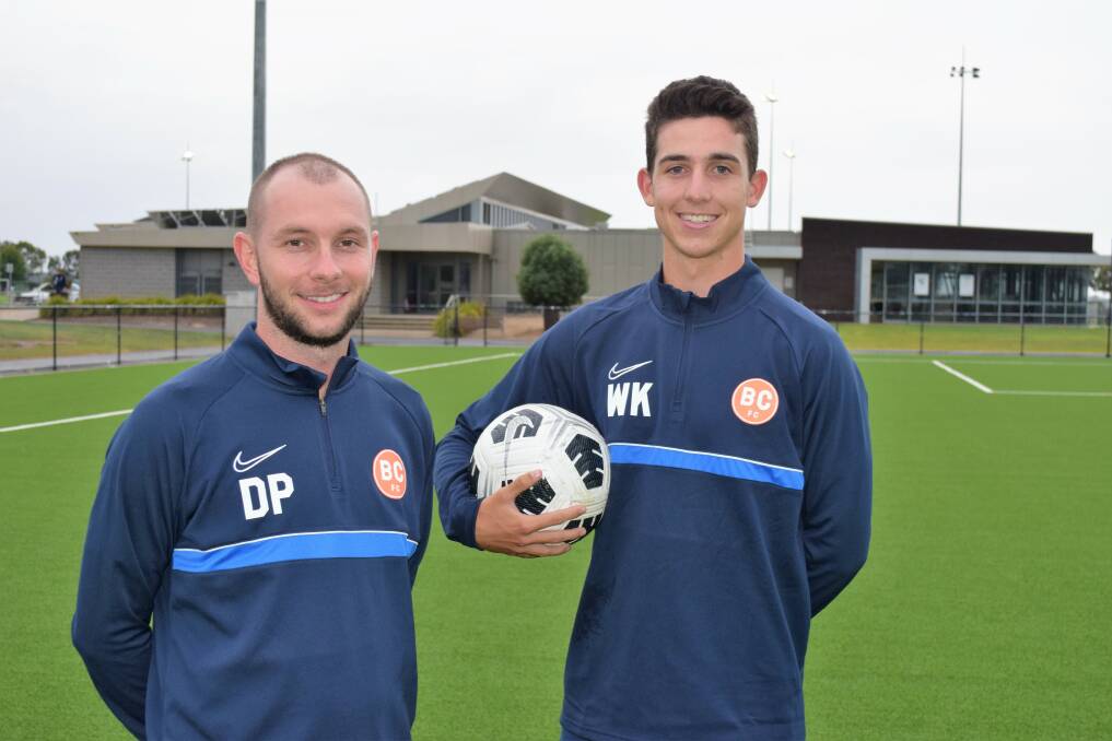Daniel Purdy and Will Keating will lead Bendigo City FC into battle in their return to senior action this Saturday at Strathfieldsaye. Picture: KIERAN ILES