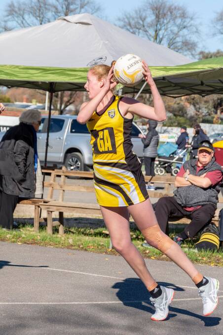 Claire Oakley was one of the bright spots of Kyneton's 2019 BFNL season. The 17-year-old is training with Netball Victoria's elite development squad.