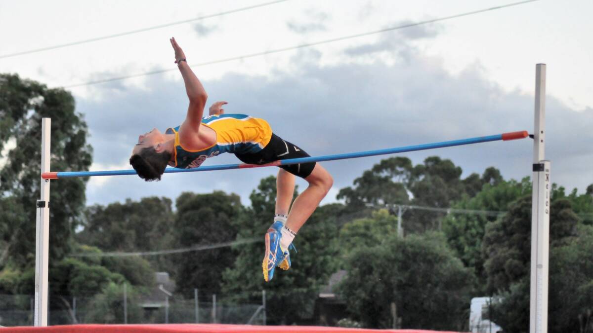 SOARING: Liam Shadbot, pictured during training in Bendigo, won gold at the national track and field champiuonships.
