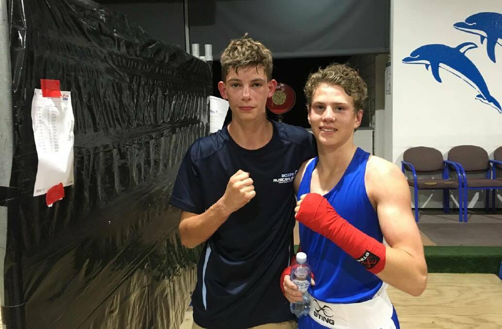 Tully Scanlon (right) after his semi-final win against New South Wales boxer Jared El Hassan.