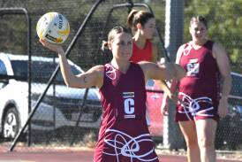 Recruit Hayley Martiniello was a standout for Newbridge in the Maroons' 11-goal win over Bridgewater in round one of LVFNL netball Picture by Adam Bourke