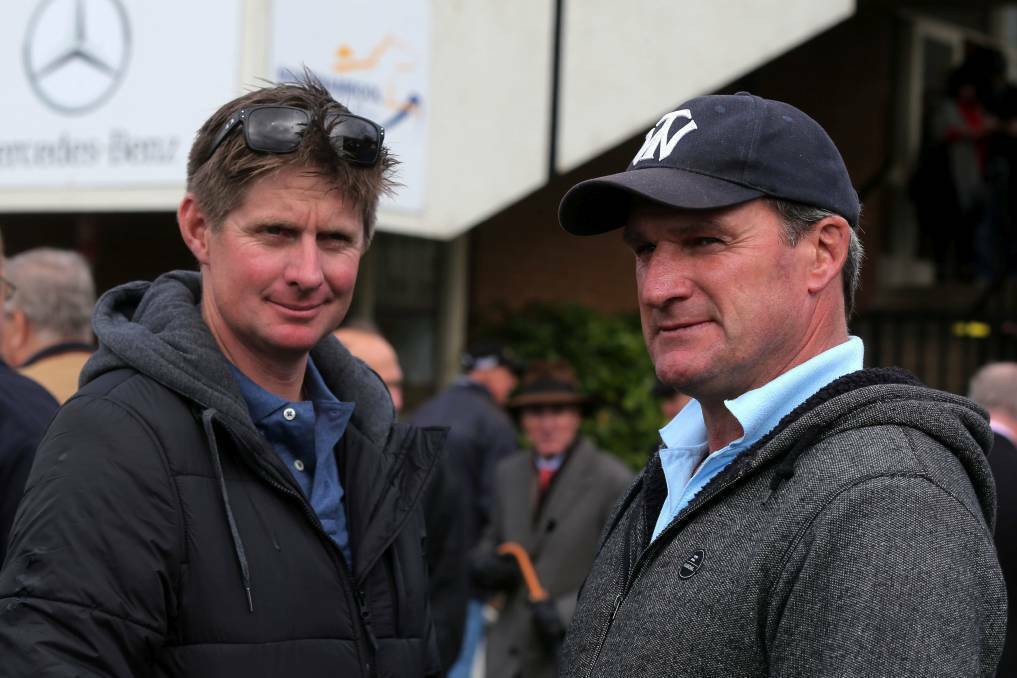 Former Warrnambool horse trainer Jarrod McLean and Melbourne Cup winning trainer Darren Weir.