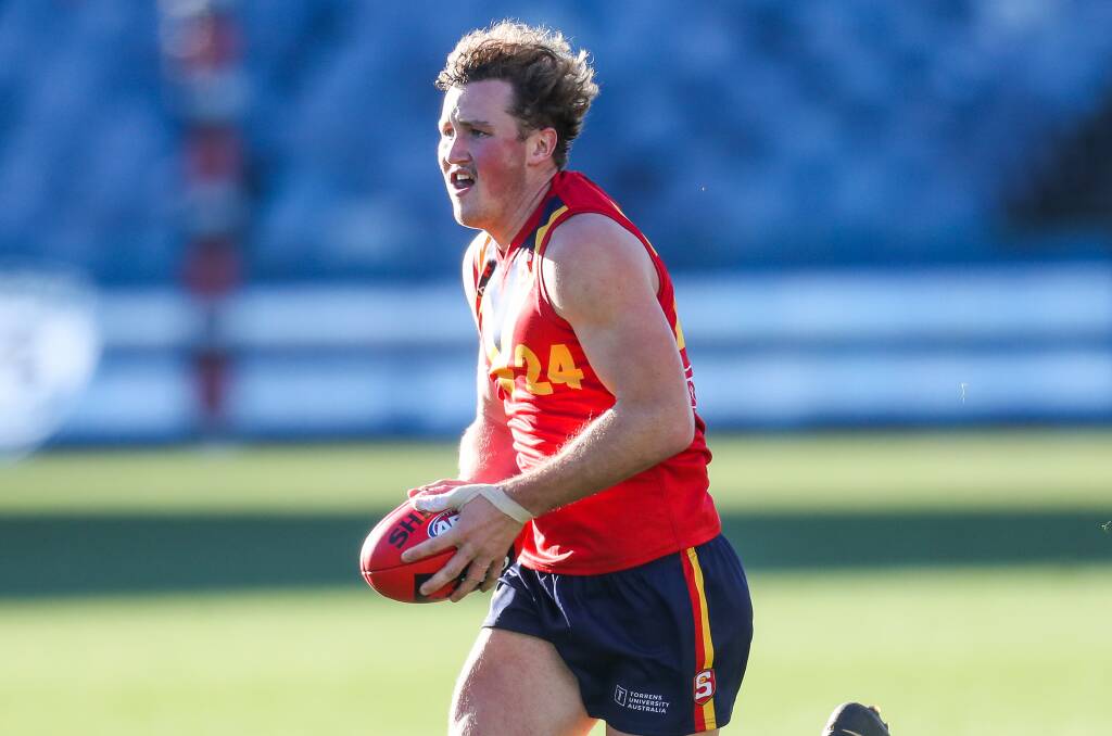 SENIOR EXPOSURE: Key defender Will Gould is an example of a teenager playing against men in the SANFL. The Glenelg export was drafted to Sydney last year. Picture: Morgan Hancock 