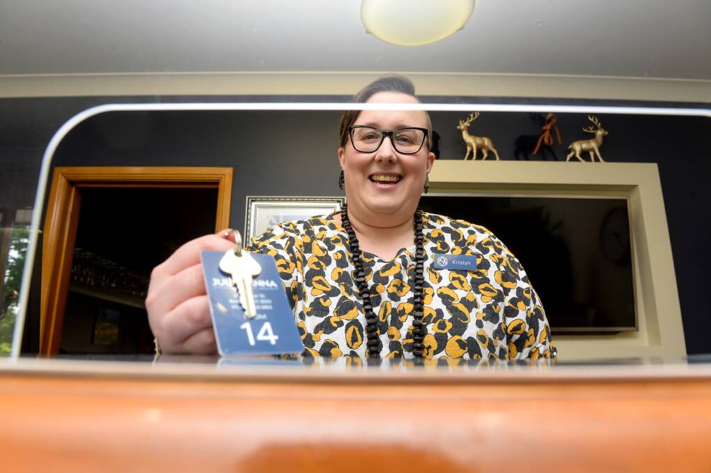 WELCOME: Bendigo Motel Association president and Julie-Anna Inn owner Kristyn Slattery is excited to welcome visitors back. Picture: DARREN HOWE.