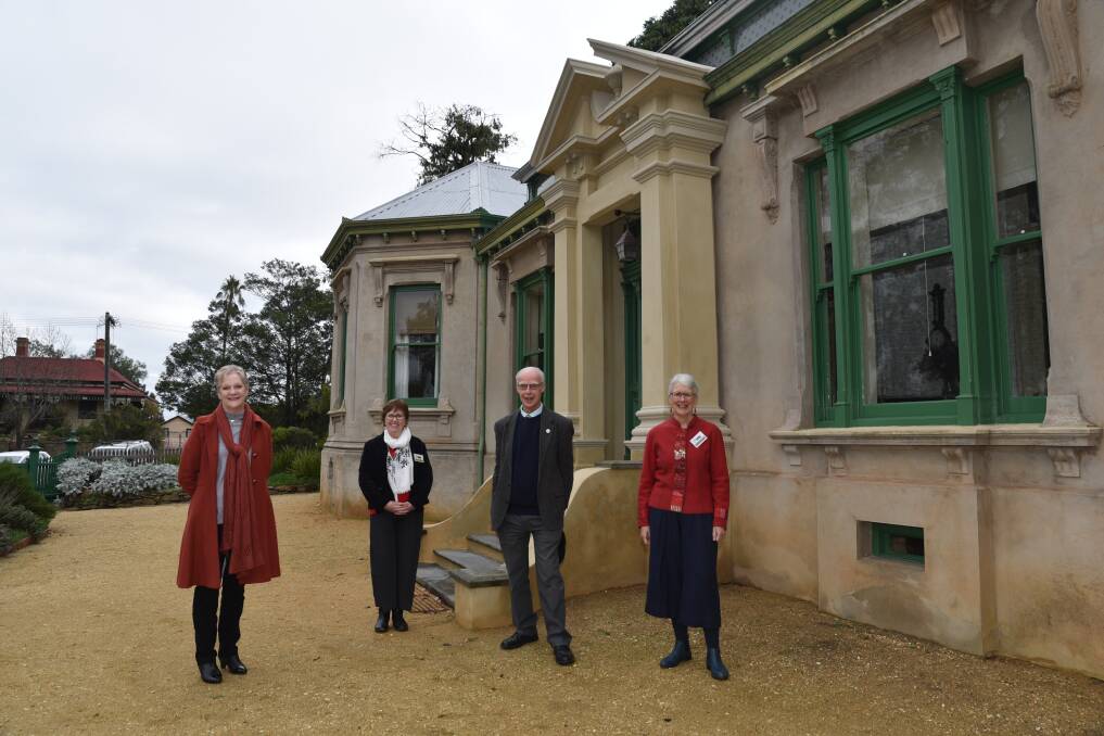 RESTORED: Maree Edwards MP; Buda house curator Lauretta Zilles, Castlemaine Art Gallery and Historical Museum chairman of trustees George Milford, and Buda Historic Home and Garden Committee president Bronwyn Rudolph. Picture: SUPPLIED
