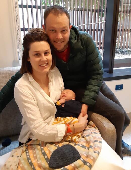 INNOVATION: New parents Alexander Pascoe and Caitlin Baillie with their newborn baby Francis Pascoe Baillie have signed up for GenV. Picture: SUPPLIED