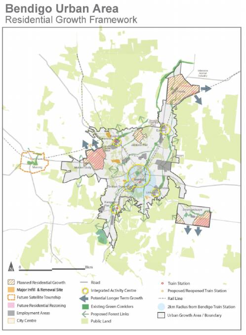 Bendigo's urban growth boundaries.