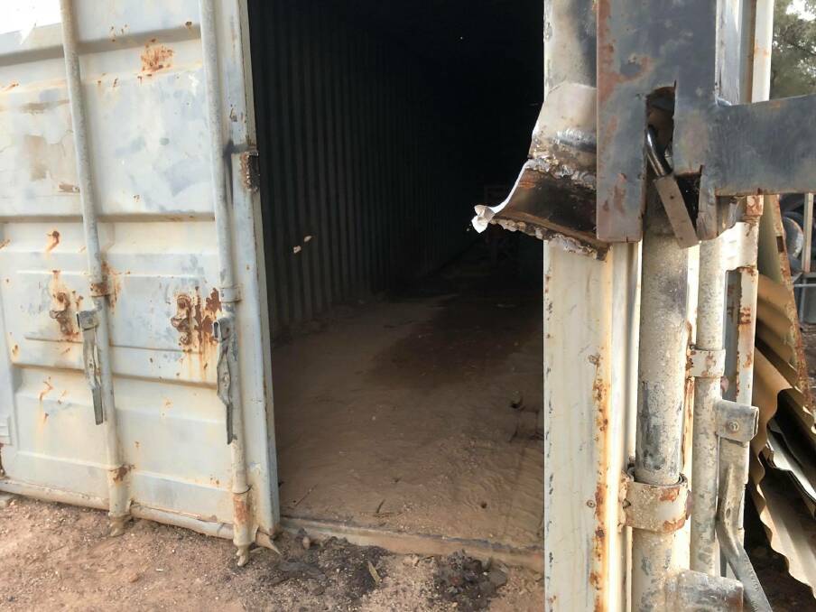 The club's damaged container.