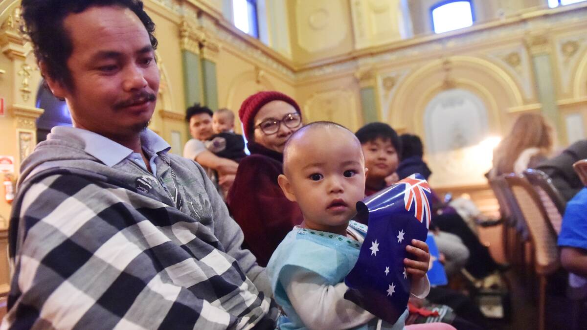 New Australian citizens, sworn in at a ceremony in Bendigo. Picture: DARREN HOWE