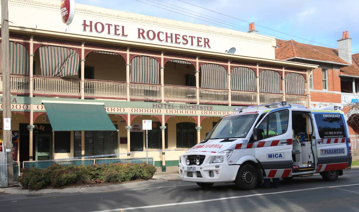 Emergency services at the Rochester Hotel in June 2014. Pictures: Glenn Daniels