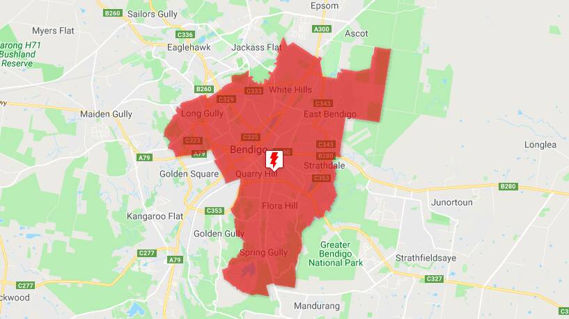 Power is out across much of Bendigo.