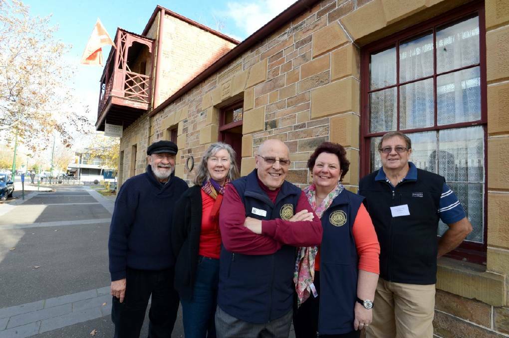 Bendigo Historical Society members Jim and Coral Evans, Tom and Libby Luke with Karl Jackson outside Specimen Cottage in Hargreaves Street. 