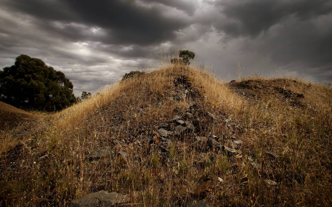 MOUND: An example of a mullock heap, or mine tailings site, in Long Gully. Picture: GLENN DANIELS