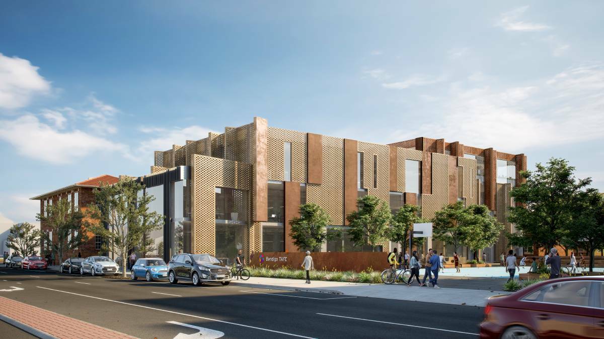 FUTURE DEVELOPMENT: An artist's impression of one of the new planned building developments located at the Bendigo TAFE's city campus on Chapel Street. Picture: SUPPLIED
