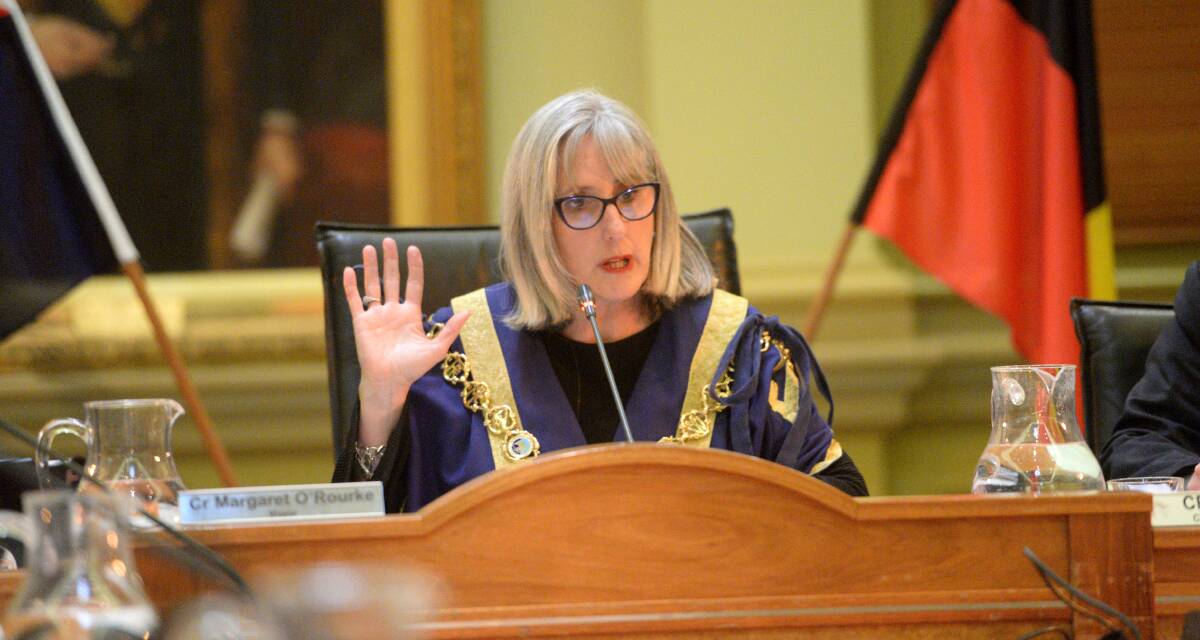 Mayor Margaret O'Rourke at the July 18 council meeting. Picture: DARREN HOWE