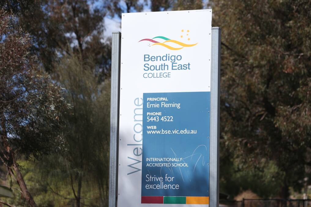 An existing sign at BSE. The college's acting principal Julie Robertson will remain in her position until the end of the year but the education department hopes to appoint a long-term successor soon. 