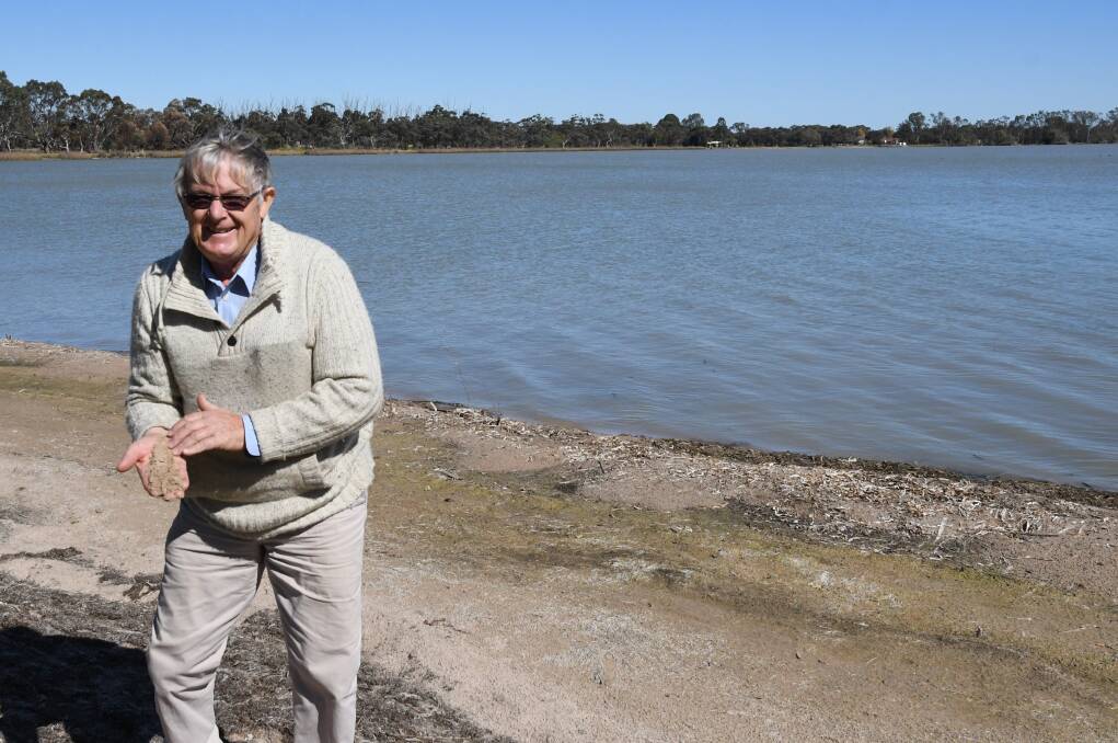 SAND DELIGHT: Boort tourism and development board committee member Paul Haw says Little Lake Boort is a huge contributor to the town's economy.