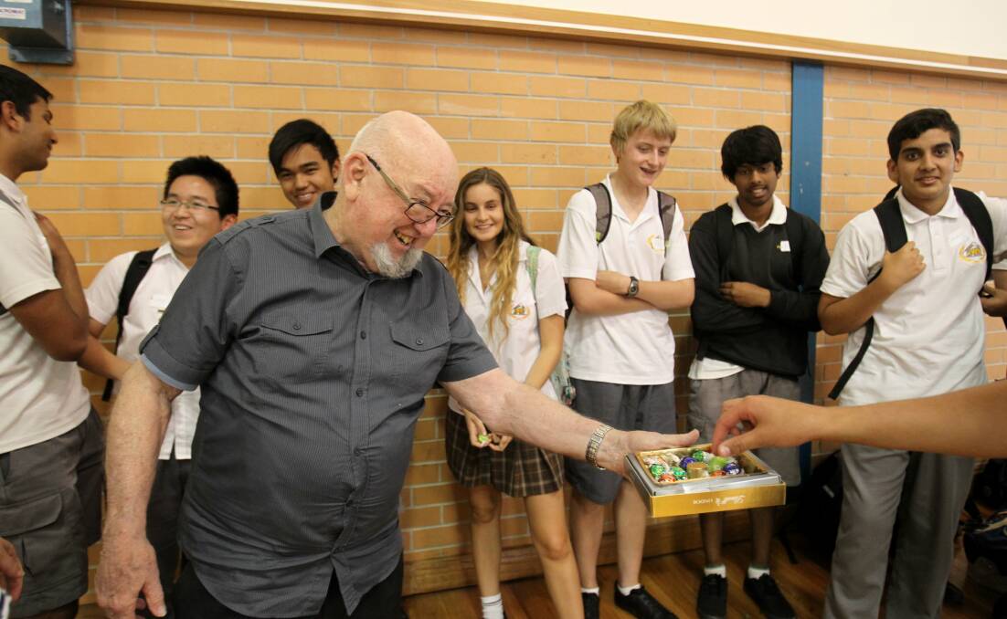 SUPPORT: Tom Keneally speaks at Holroyd High to talk about the refugee experience.