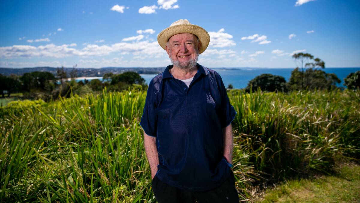 CREATIVE: Tom Keneally outside his Manly home. Picture: Geoff Jones