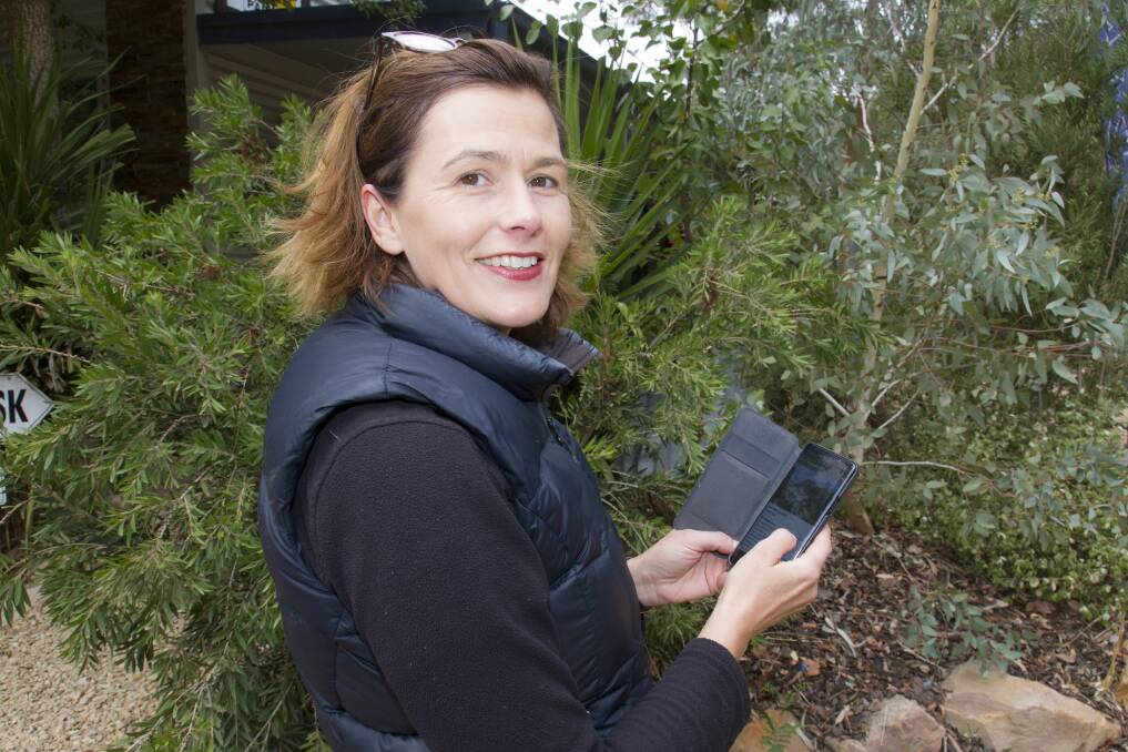 INNOVATOR: Josephina McDonald tries out her new Grampians Treasure Hunt app. Picture: PETER PICKERING