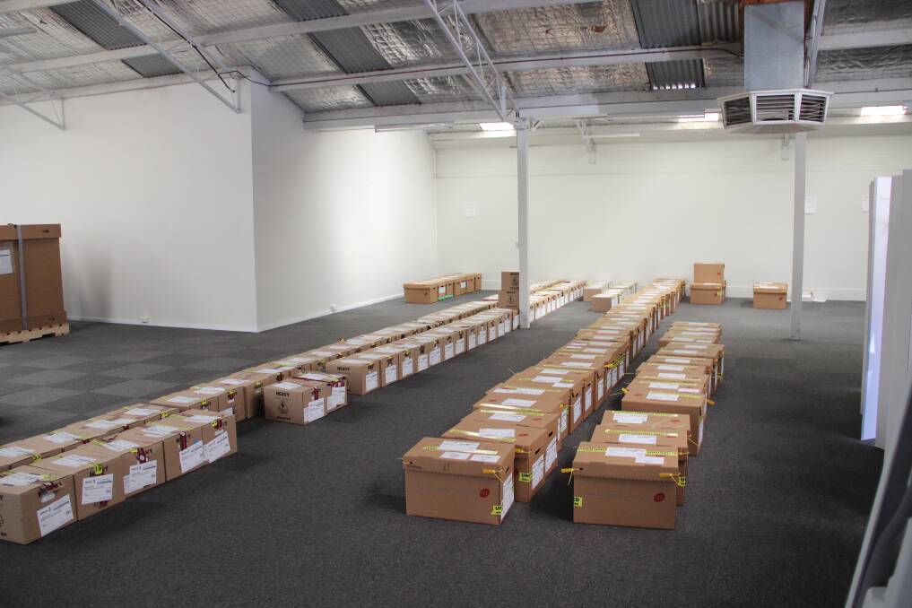 ALL IMPORTANT: Ballot paper boxes at the Ripon election office in Stawell. Picture: LACHLAN WILLIAMS