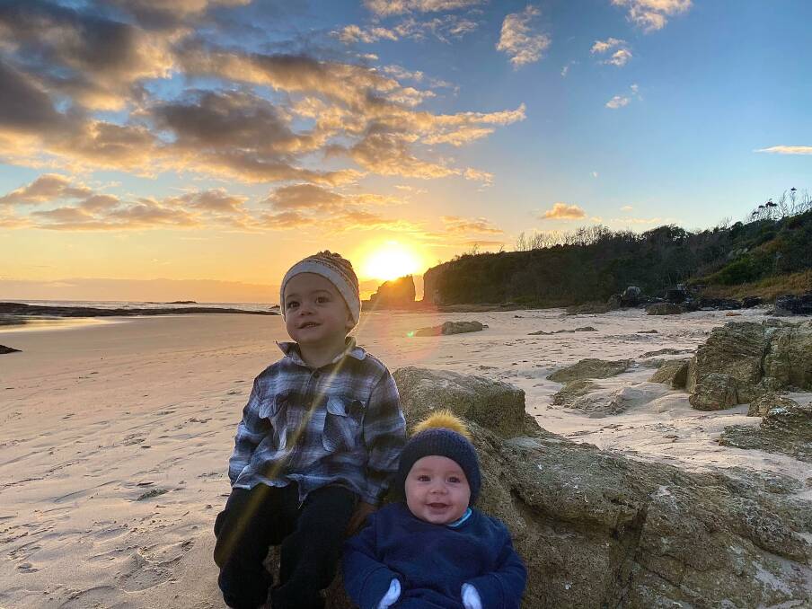 Brothers: Lennox and Finley at Diamond Head. Photo: supplied. 