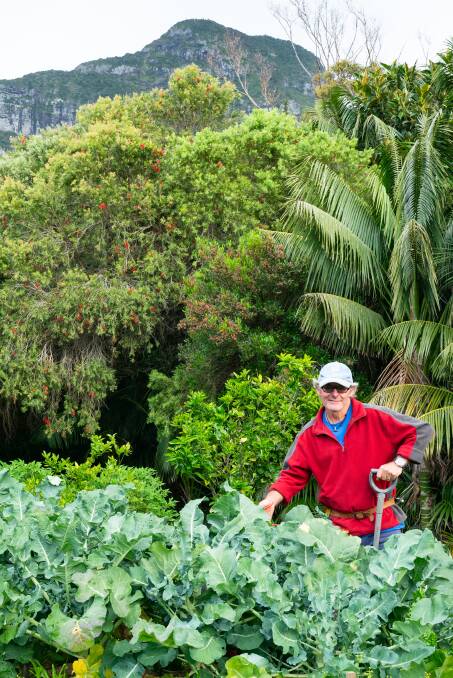 Vegetable patch: Jack Shick grows a lot of his own food on his property. Photo: supplied. 
