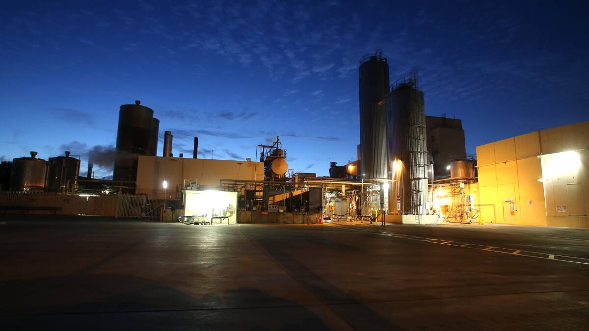 The factory at night. Picture: GLENN DANIELS