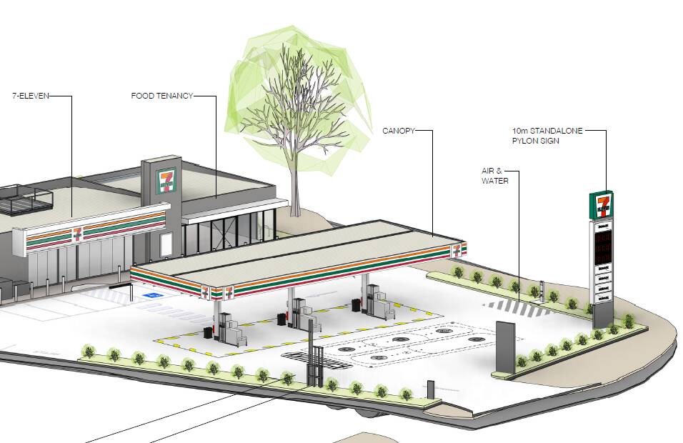PLANS: A proposal to construct a 7/11 service station and take away food and drink premises has been made to Bendigo council. Picture: Mermac Properties Pty Ltd. 