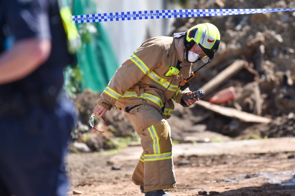 A man suffered serious burns after a gas bottle explosion in Eaglehawk. Picture: DARREN HOWE