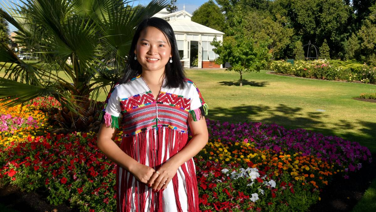 GIVING BACK: 24-year-old Karen refugee Ma Aye Paw has been awarded 2021 City of Greater Bendigo Young Citizen of the Year. Picture: NONI HYETT 