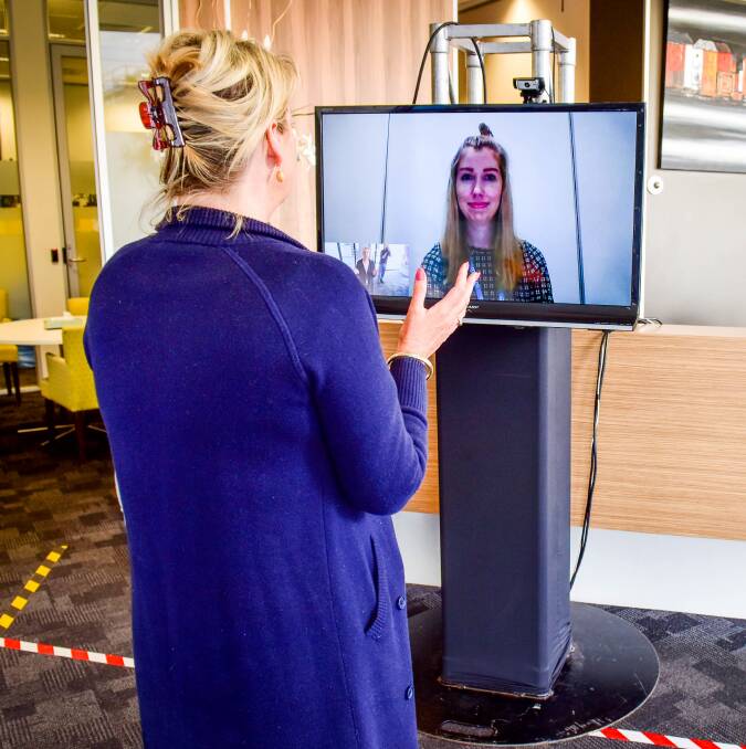 VIRTUAL: Haven; Home, Safe contactless concierge features a monitor to communicate with staff who are working remotely. Picture: BRENDAN MCCARTHY 