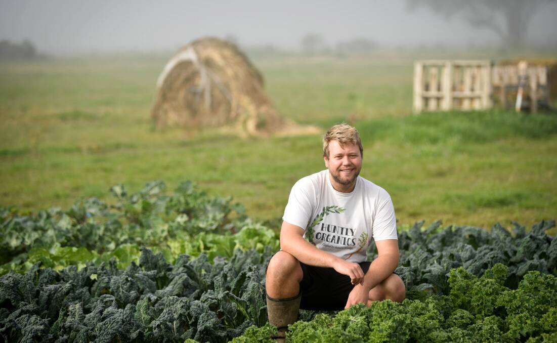 SUSTAINABLE: Huntly Organics owner Jordan Collin said there is a market in central Victoria for local, organically grown produce. Picture: BRENDAN MCCARTHY 