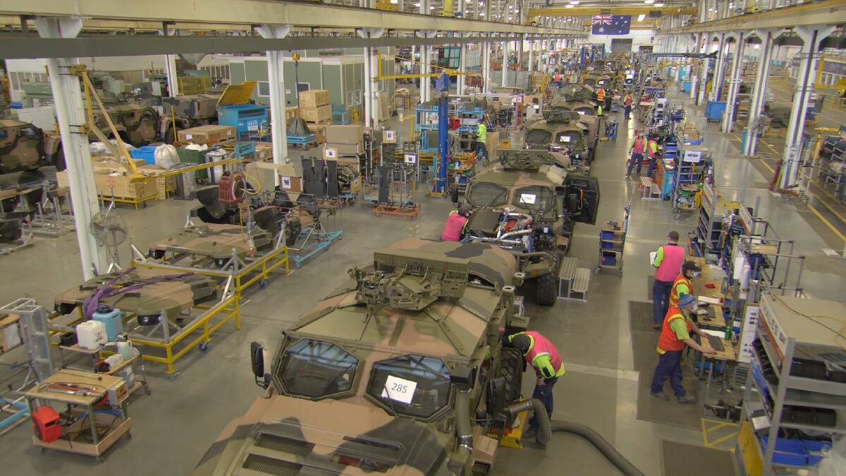 Thales' Hawkei in production. Picture: Supplied. 