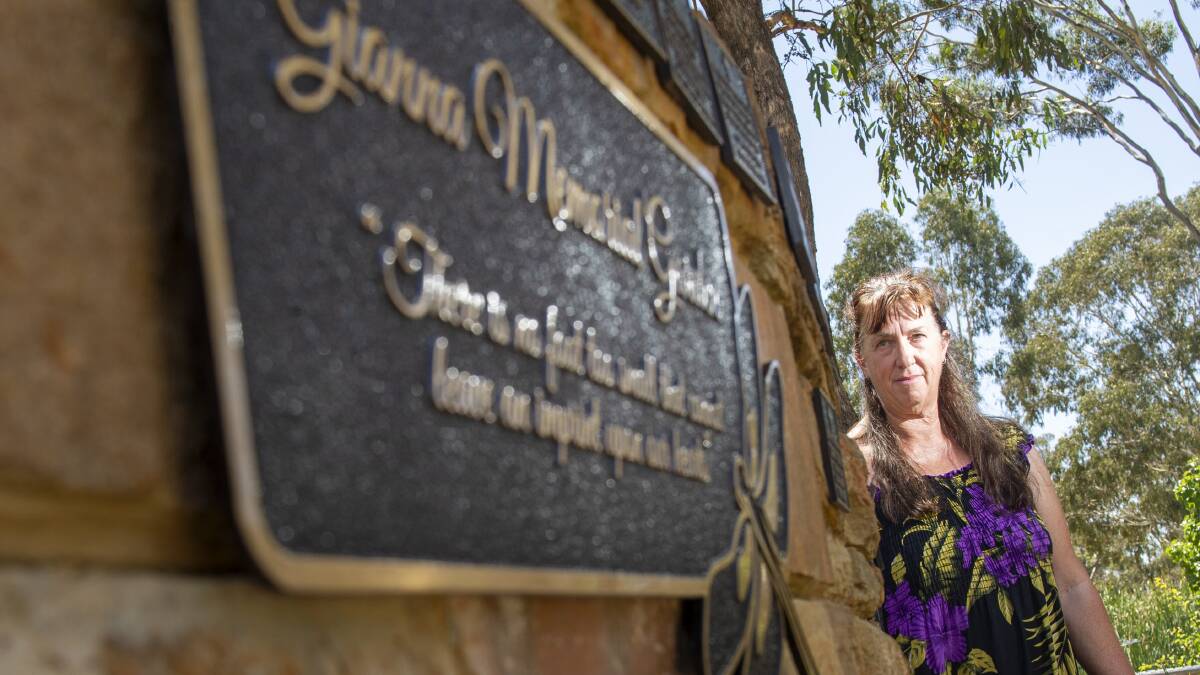 REMEMBERANCE: Gianna Centre vice president Anne O'Brien at the Gianna Memorial Wall. Picture: DARREN HOWE. 