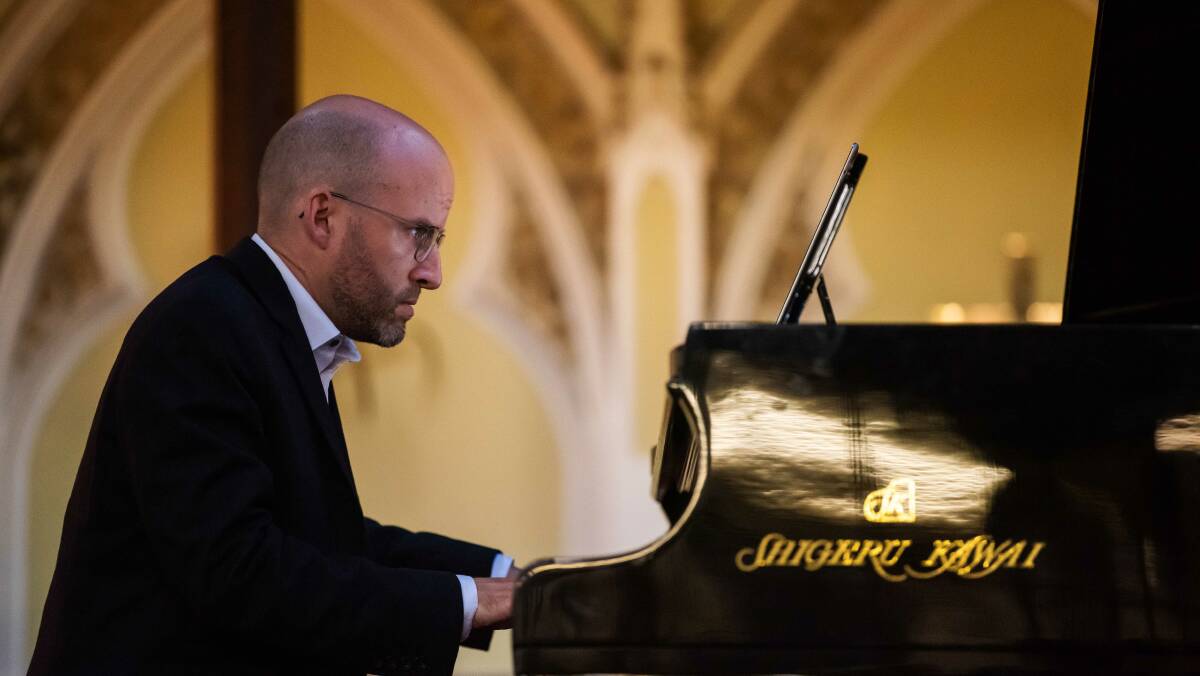 Pianist Daniel de Borah performing during the Morning Recital Series at Forest Street Uniting Church. 