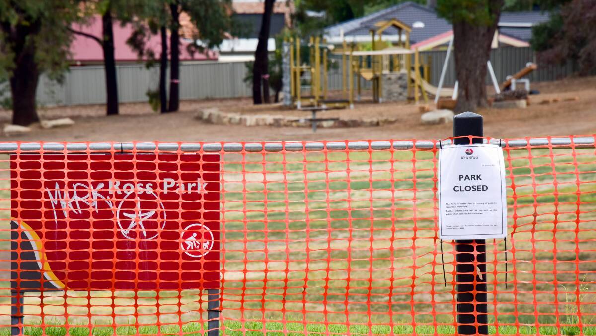 HAZARD: Ross Park Reserve is closed after discovery of non-friable asbestos. Picture: BRENDAN McCARTHY