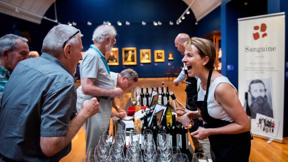 Food and wine was part of the festival experience, with Sanguine Estate wine tasting at the Bendigo Art Gallery. 