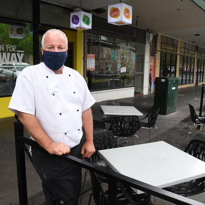 READY TO SERVE: Sim'R owner Randall Blakemore is excited to be able to cater to up to 50 diners thanks to an expansion of his outdoor seating space. Picture: NONI HYETT 